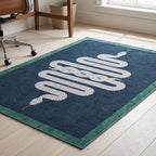 Venom Sapphire Rug in a home office
