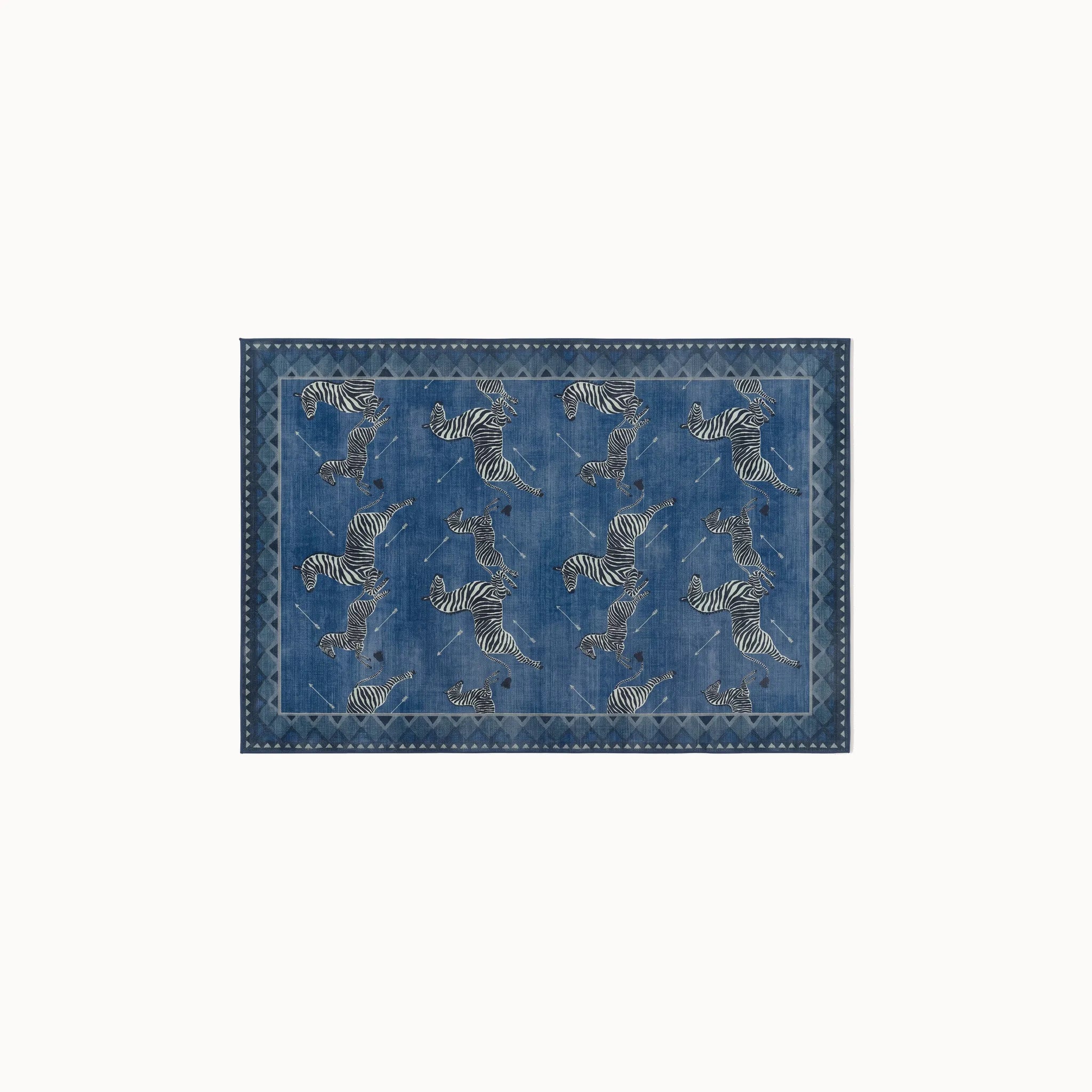 Zebras Blue Rug 3x5